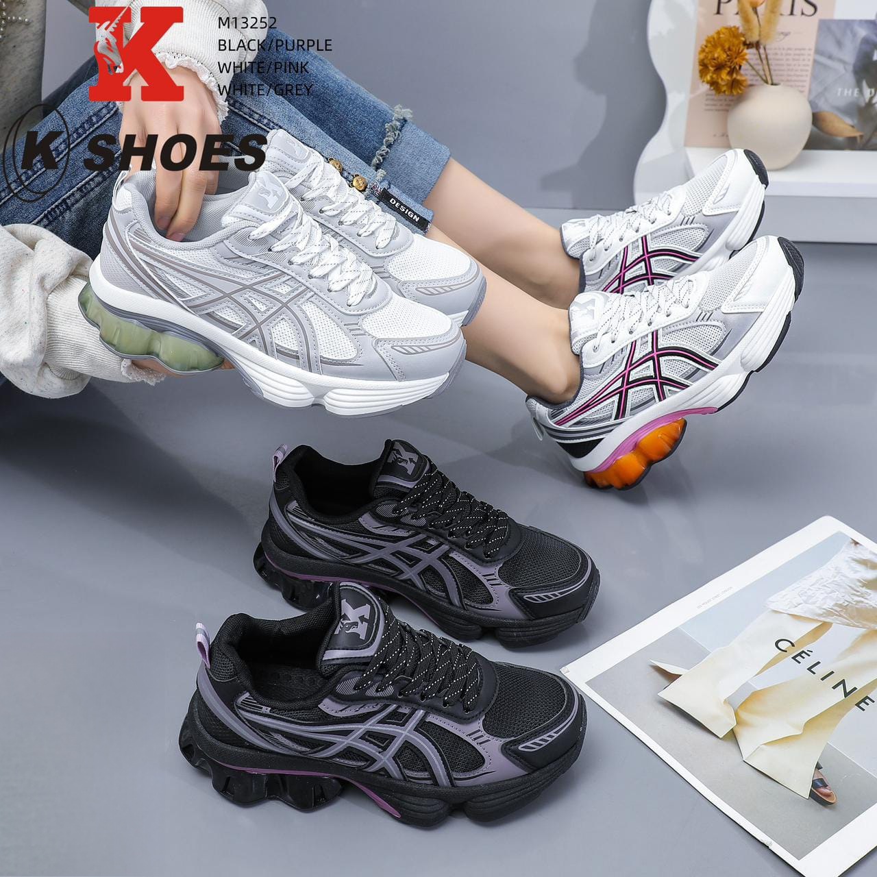 کتونی وارداتی مدل M13252 | طراحی اسپرت  اسیکس ASICS سایز ۳۷ تا ۴۱