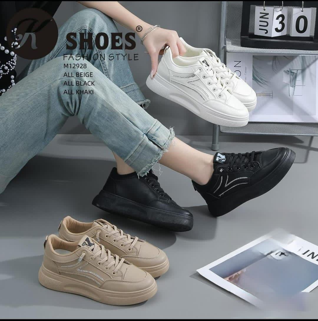 کتونی خارجی وارداتی K SHOES مدل M12928 کفش اسپرت زنانه سبک و راحت رنگ مشکی بژ خاکی سایز 37 تا 41