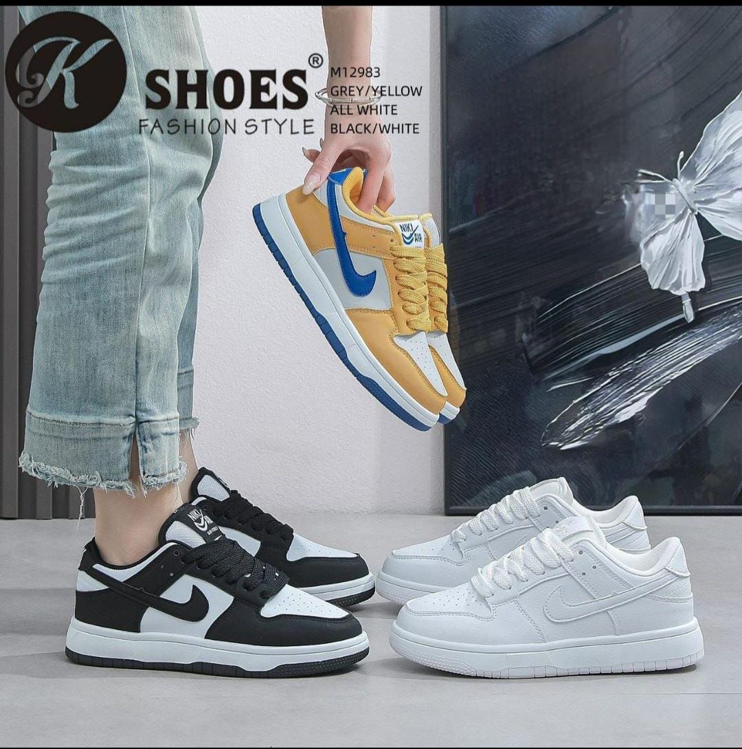 کتونی خارجی وارداتی K SHOES مدل M12983 کفش اسپرت زنانه و مردانه سبک و راحت رنگ مشکی سفید خاکستری زرد سایز 37 تا 41
