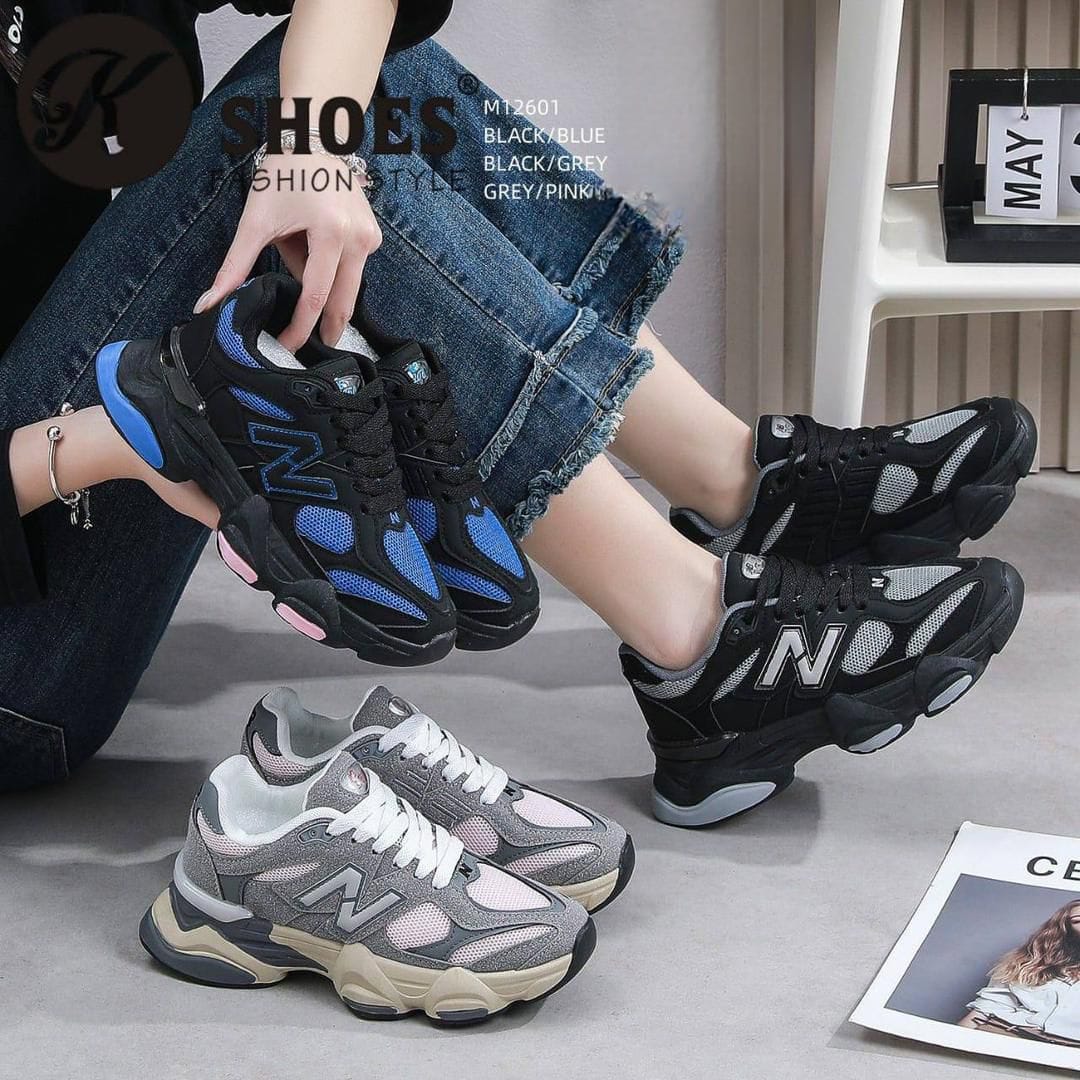 کتونی خارجی وارداتی K SHOES مدل M12601 کفش اسپرت زنانه سایز میانه سبک و راحت رنگ مشکی آبی مشکی طوسی طوسی صورتی سایز 37 تا 41